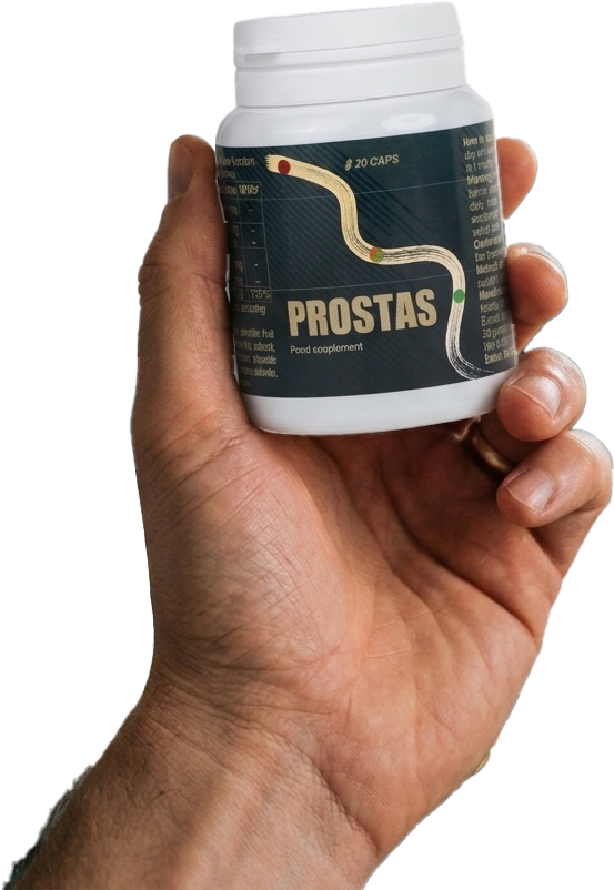 Prostas natural prostate supplement — held in hand